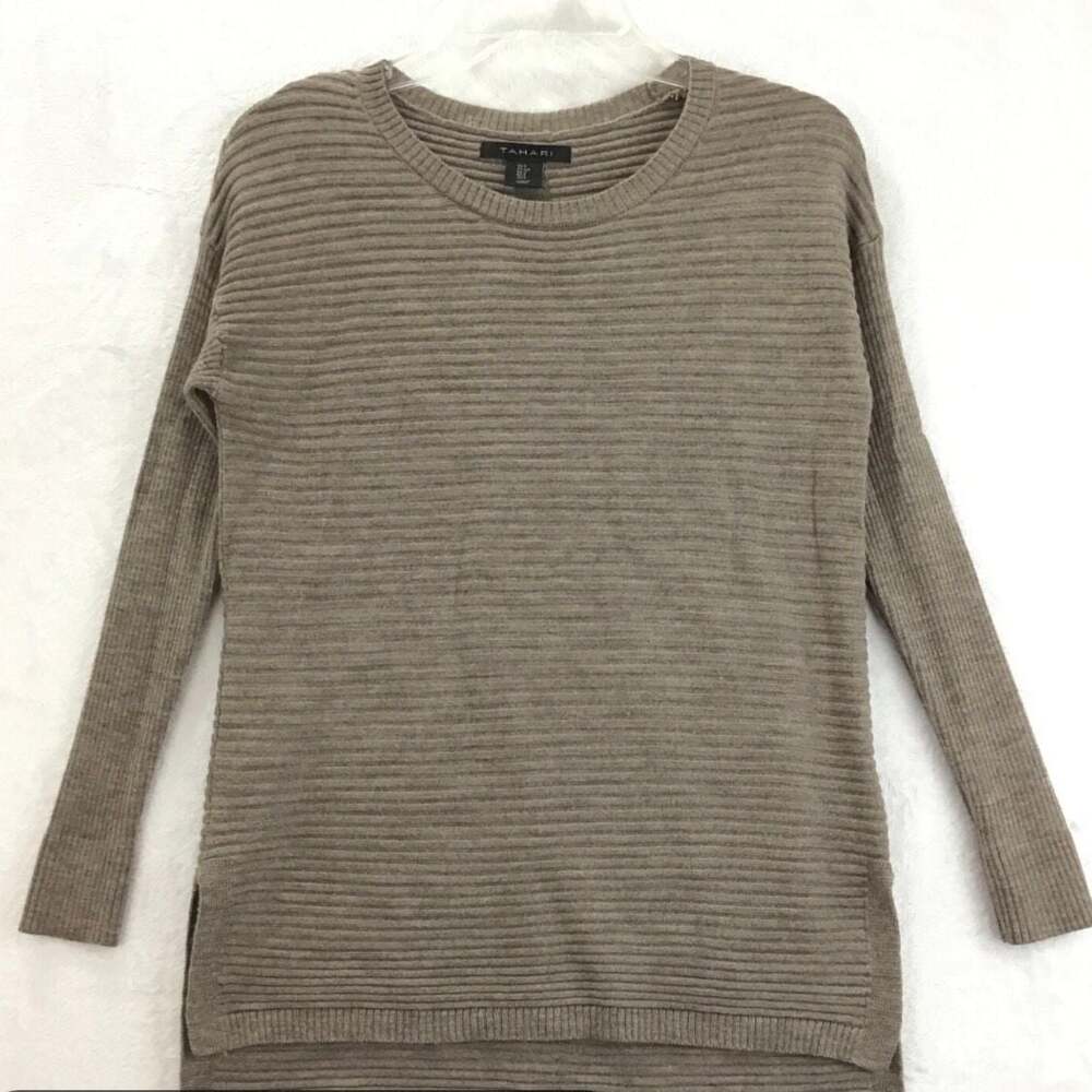 Merino Wool Blend Tunic Sweater, Back Button Detail, Comfy‎ Brown, Sz. M.